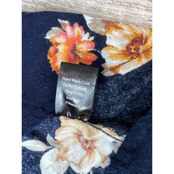 Blu Pepper Asymmetrical Boho Lace Insets‎ Blue Floral Blouse LARGE Cottagecore - Picture 8 of 12